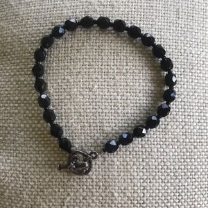 Handmade black beaded bracelet